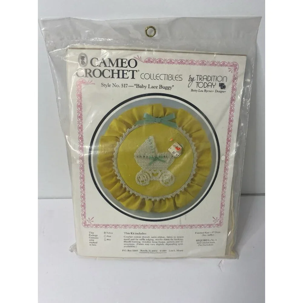Cameo Crochet Collectibles Baby Lace Buggy Kraft Kit‎ Yellow